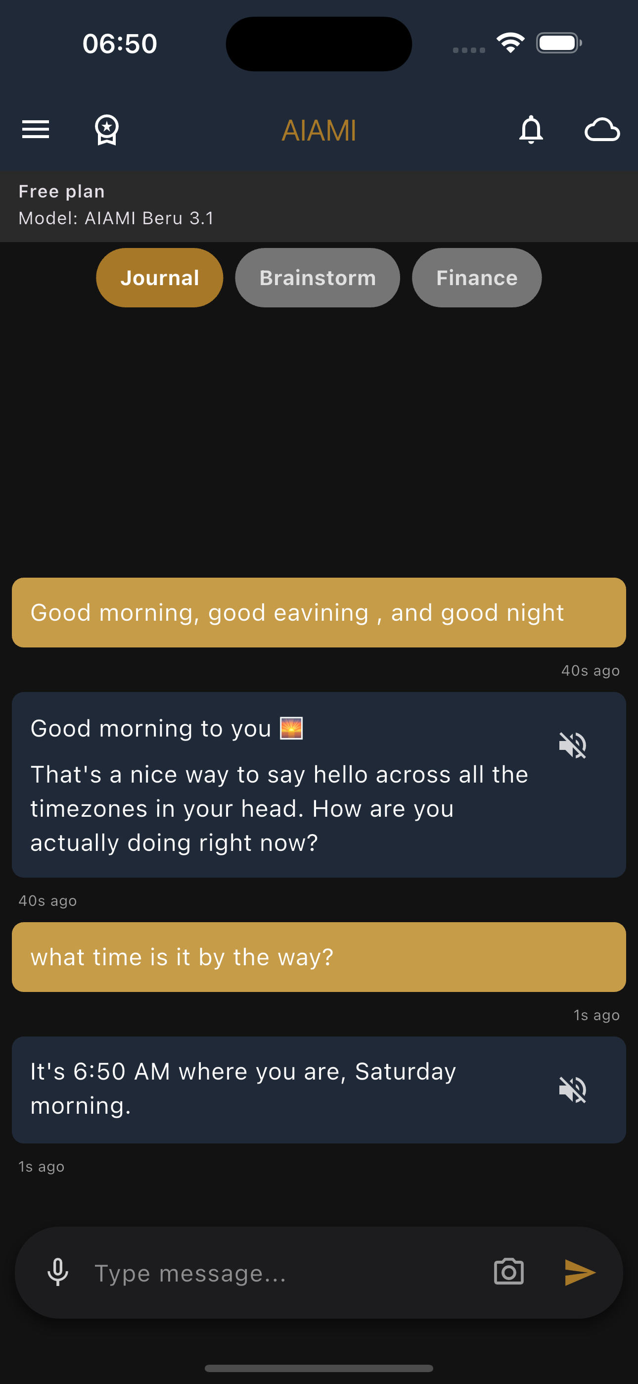 Chat conversation