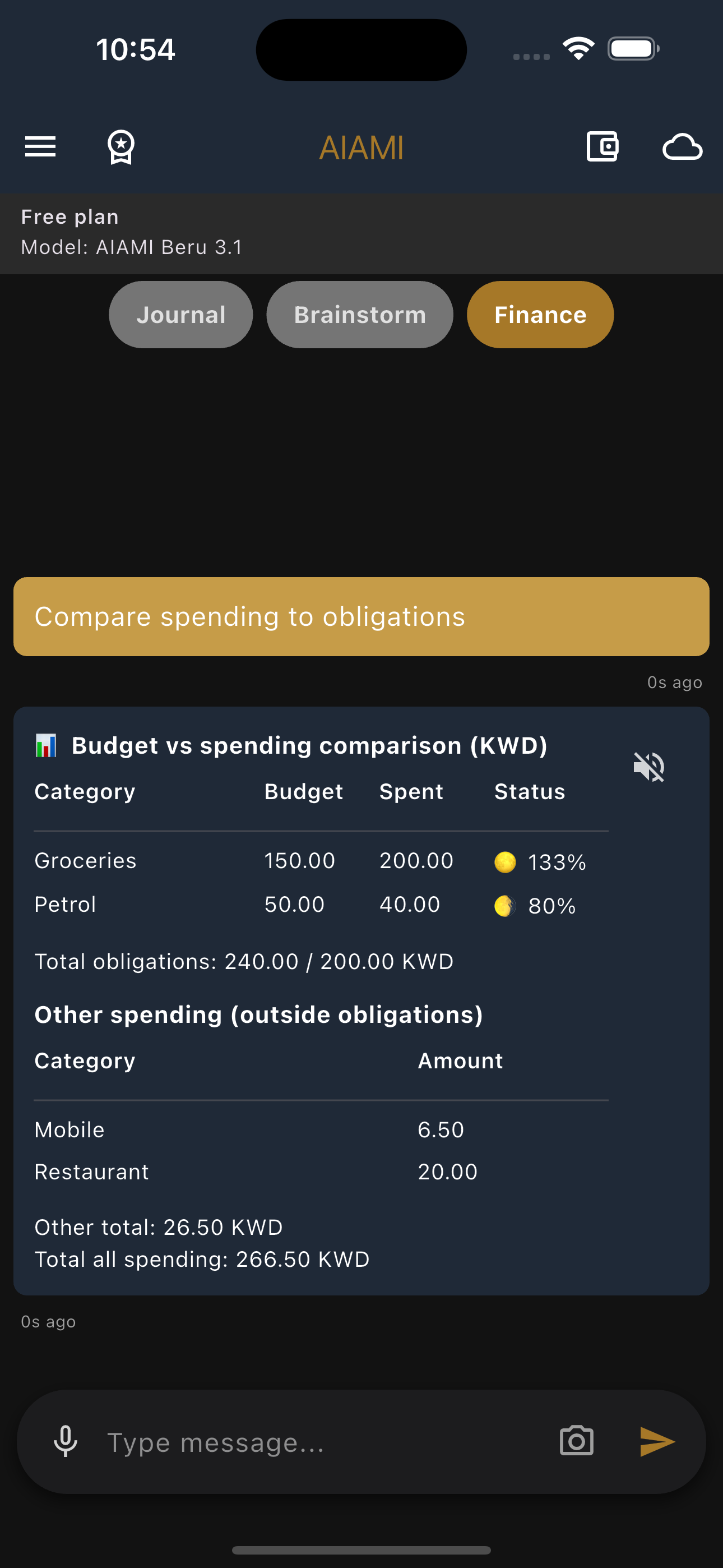 Finance summary