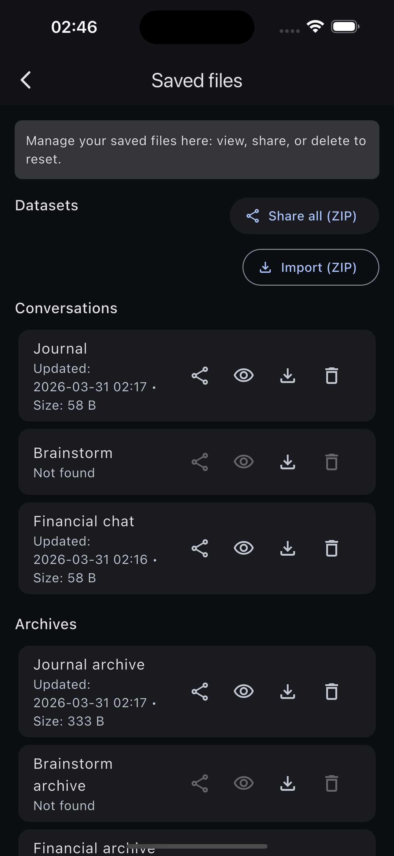 Data screen